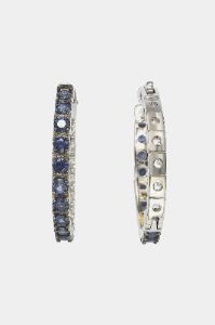 Sapphire & Diamond Hoop Earrings sold by Lord & Taylor
