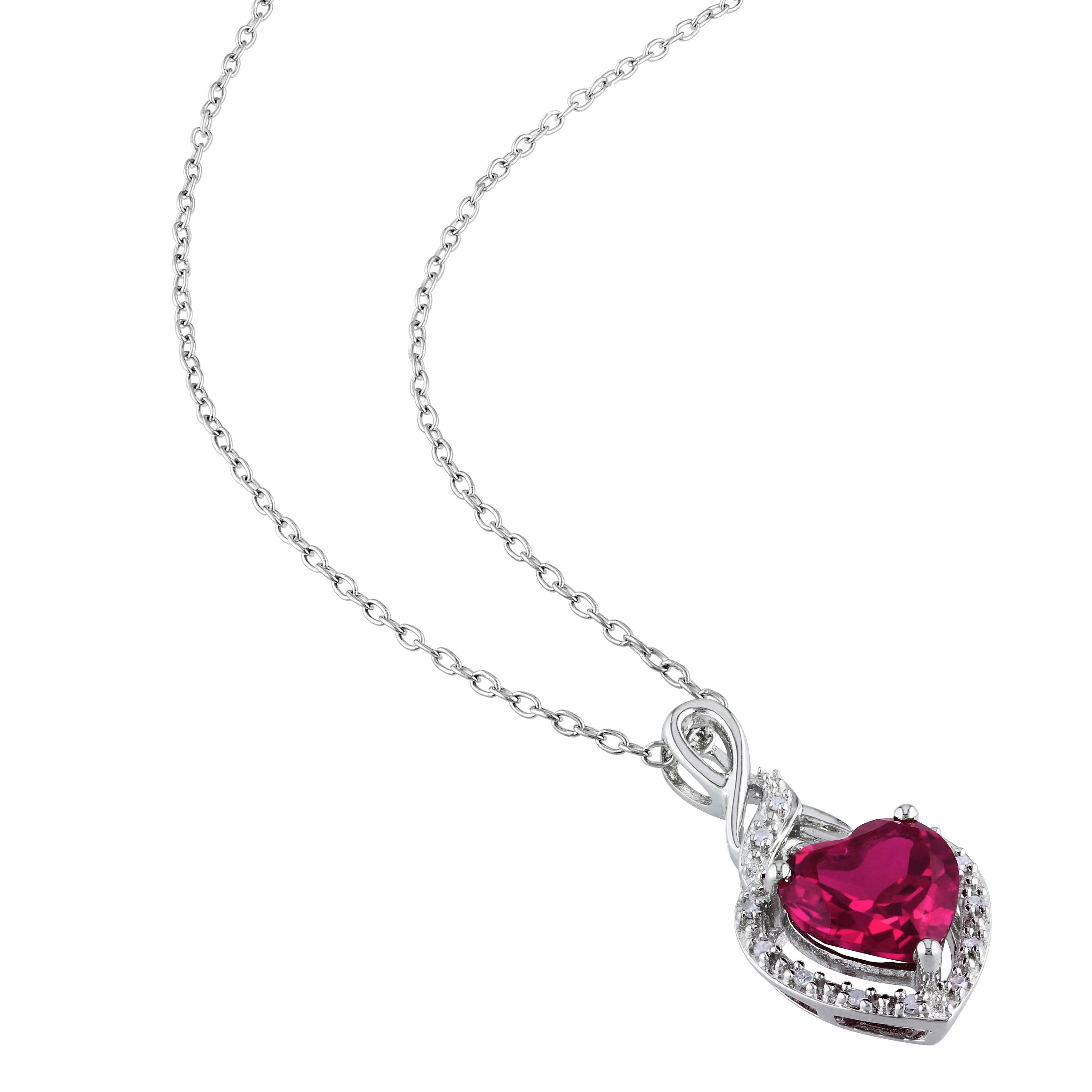 2-Piese-Set Created Ruby and Diamond Heart Ring and Necklace sold by Lord & Taylor product image thumbnail 7