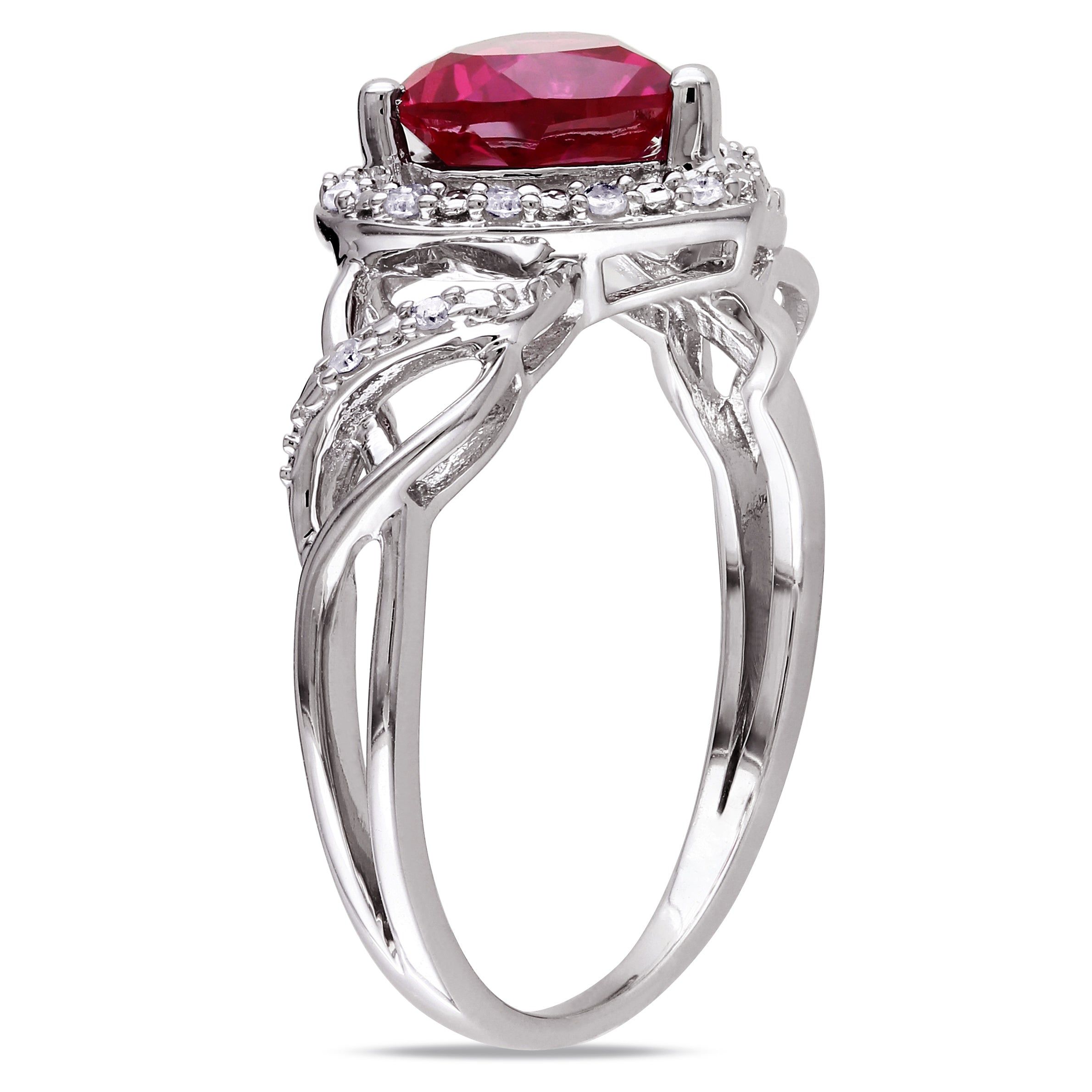 2-Piese-Set Created Ruby and Diamond Heart Ring and Necklace sold by Lord & Taylor product image thumbnail 6