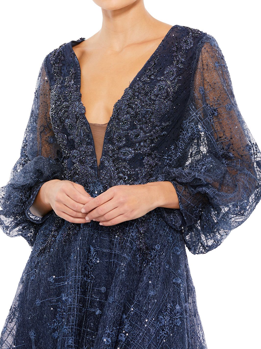 Bishop Sleeve A-Line Gown sold by Lord & Taylor product image thumbnail 3