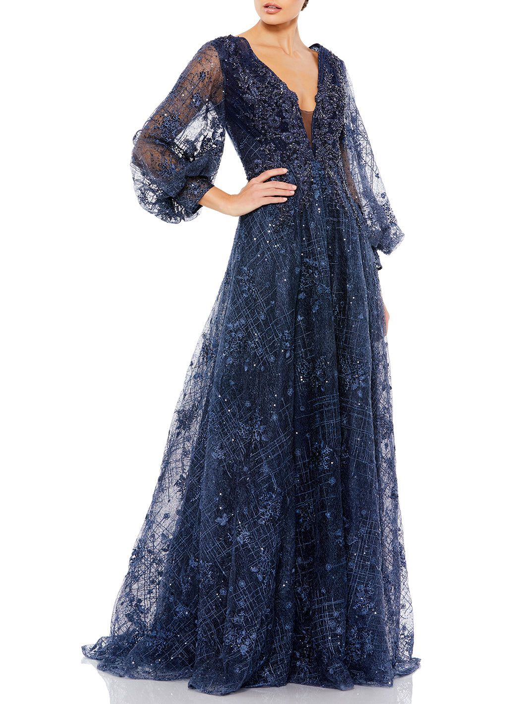 Bishop Sleeve A-Line Gown sold by Lord & Taylor