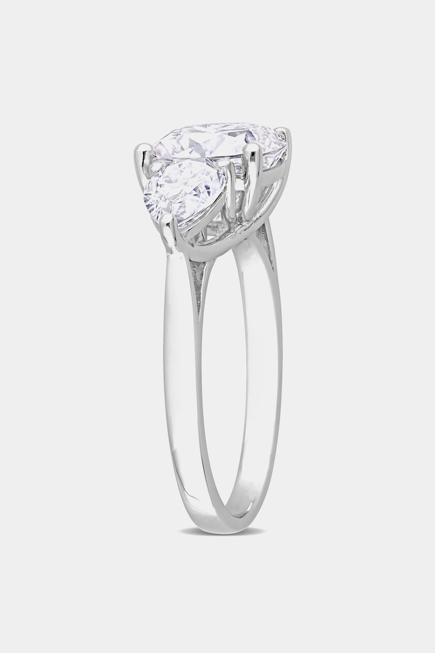Moissanite Three Stone Ring in Sterling Silver sold by Lord & Taylor product image thumbnail 5