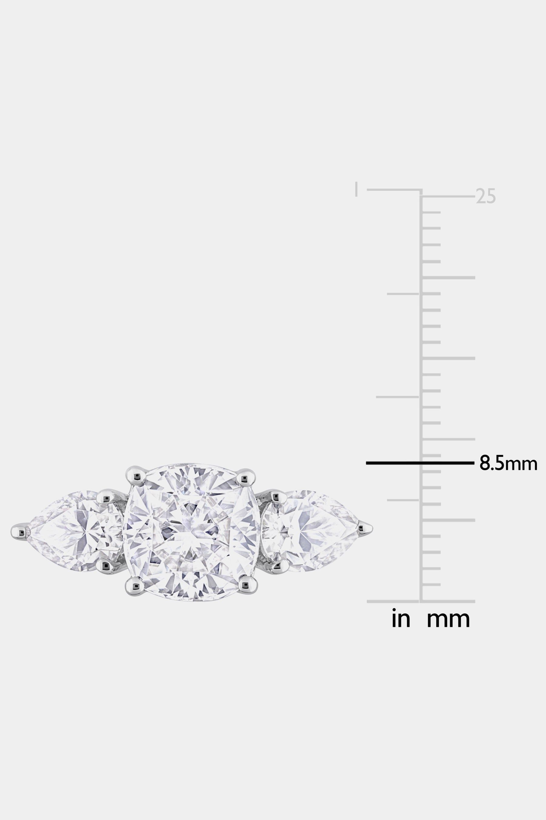 Moissanite Three Stone Ring in Sterling Silver sold by Lord & Taylor product image thumbnail 6
