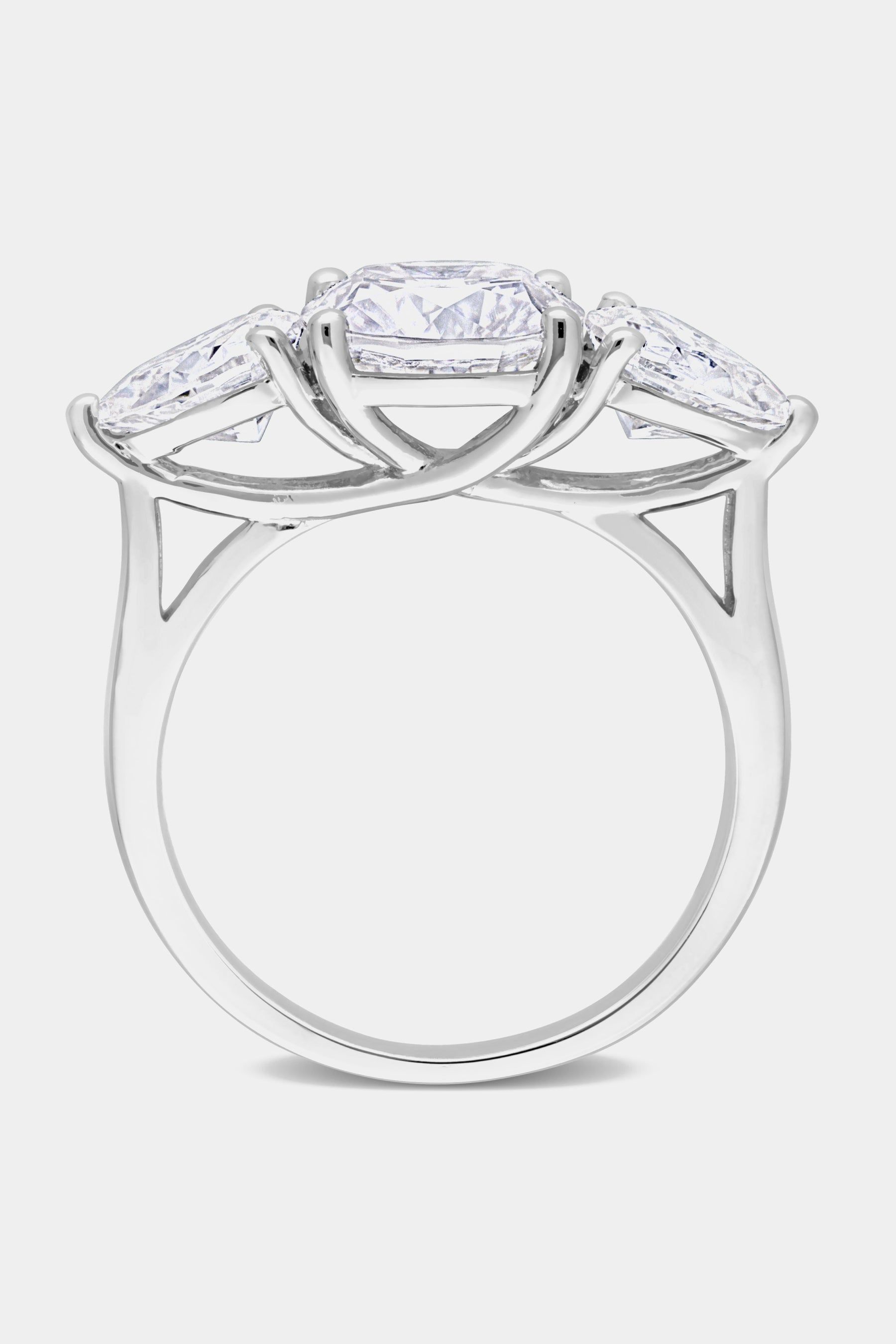 Moissanite Three Stone Ring in Sterling Silver sold by Lord & Taylor product image thumbnail 4