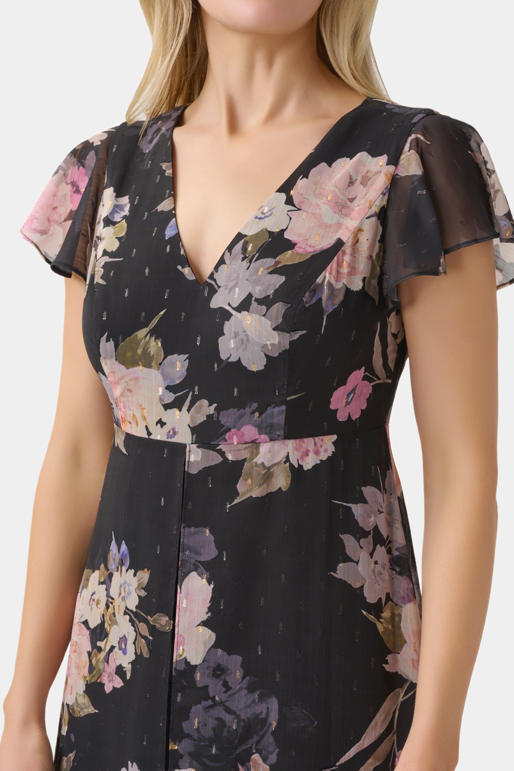 Metallic Chiffon Jumpsuit sold by Lord & Taylor product image thumbnail 4