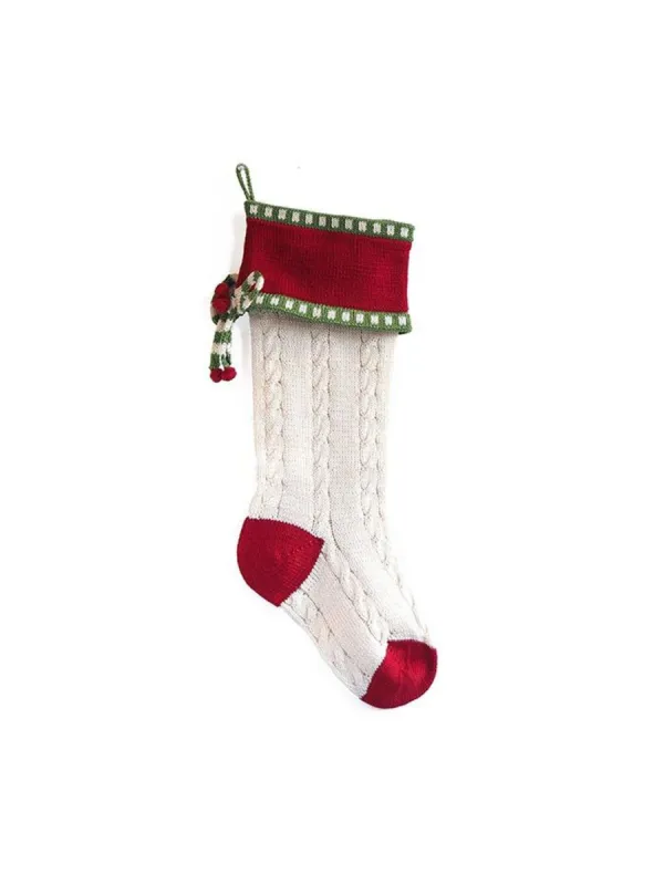 Cable-Knit Bow Stocking sold by Lord & Taylor