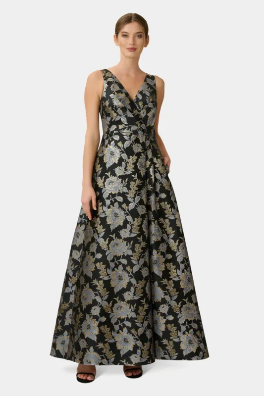 Floral Jacquard Gown sold by Lord & Taylor