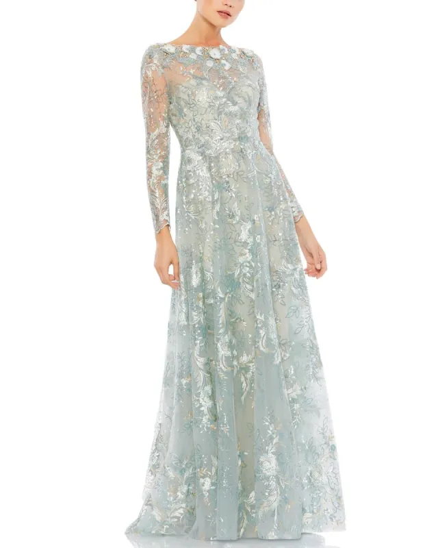 Long Sleeve A-Line Gown sold by Lord & Taylor