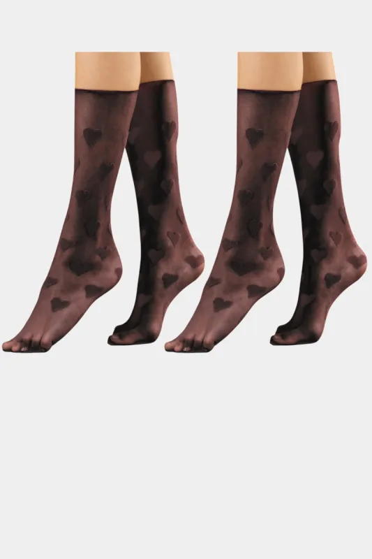 Heart Sheer Knee-Highs 2-Pack sold by Lord & Taylor