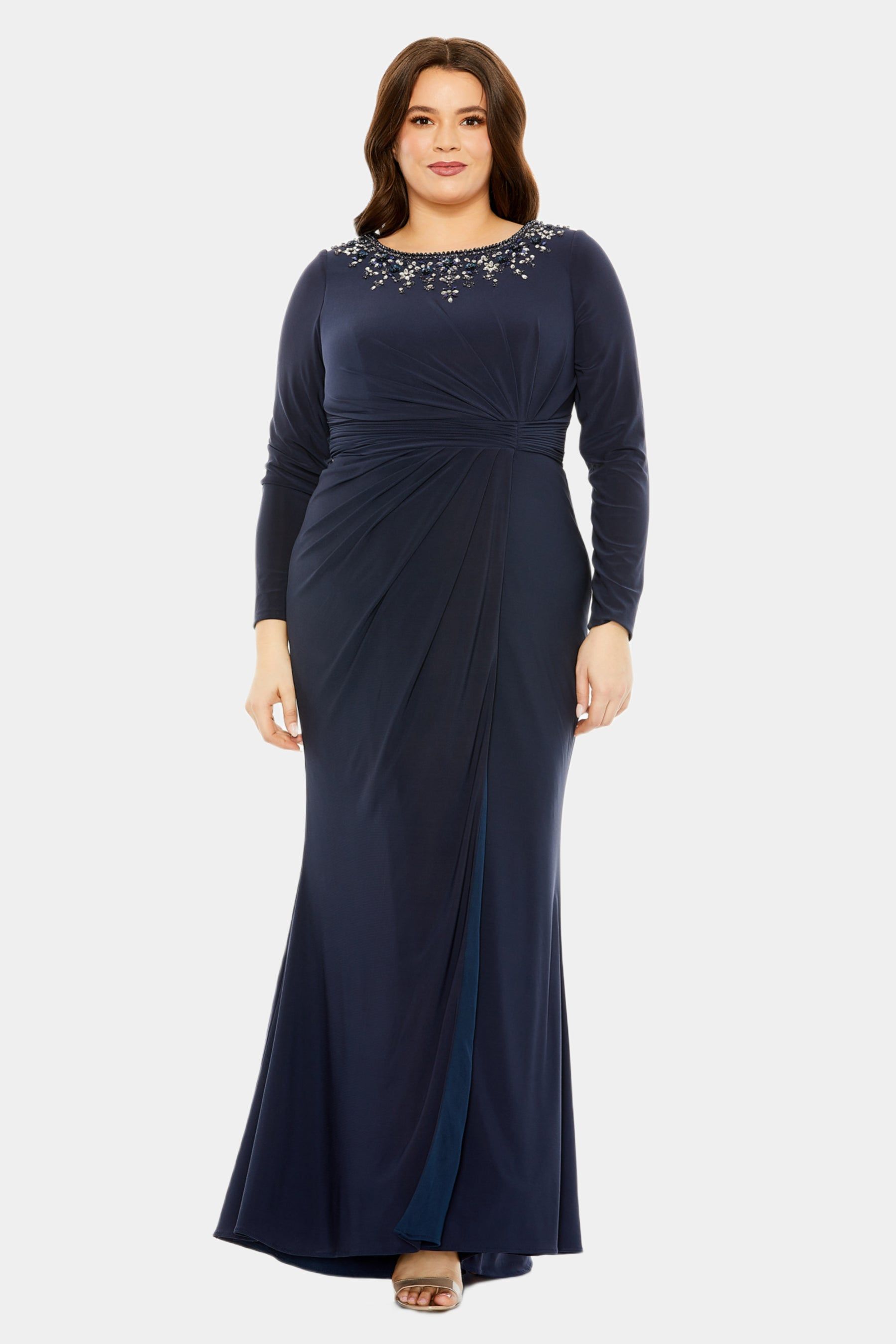 Embellished Neckline Jersey Gown sold by Lord & Taylor