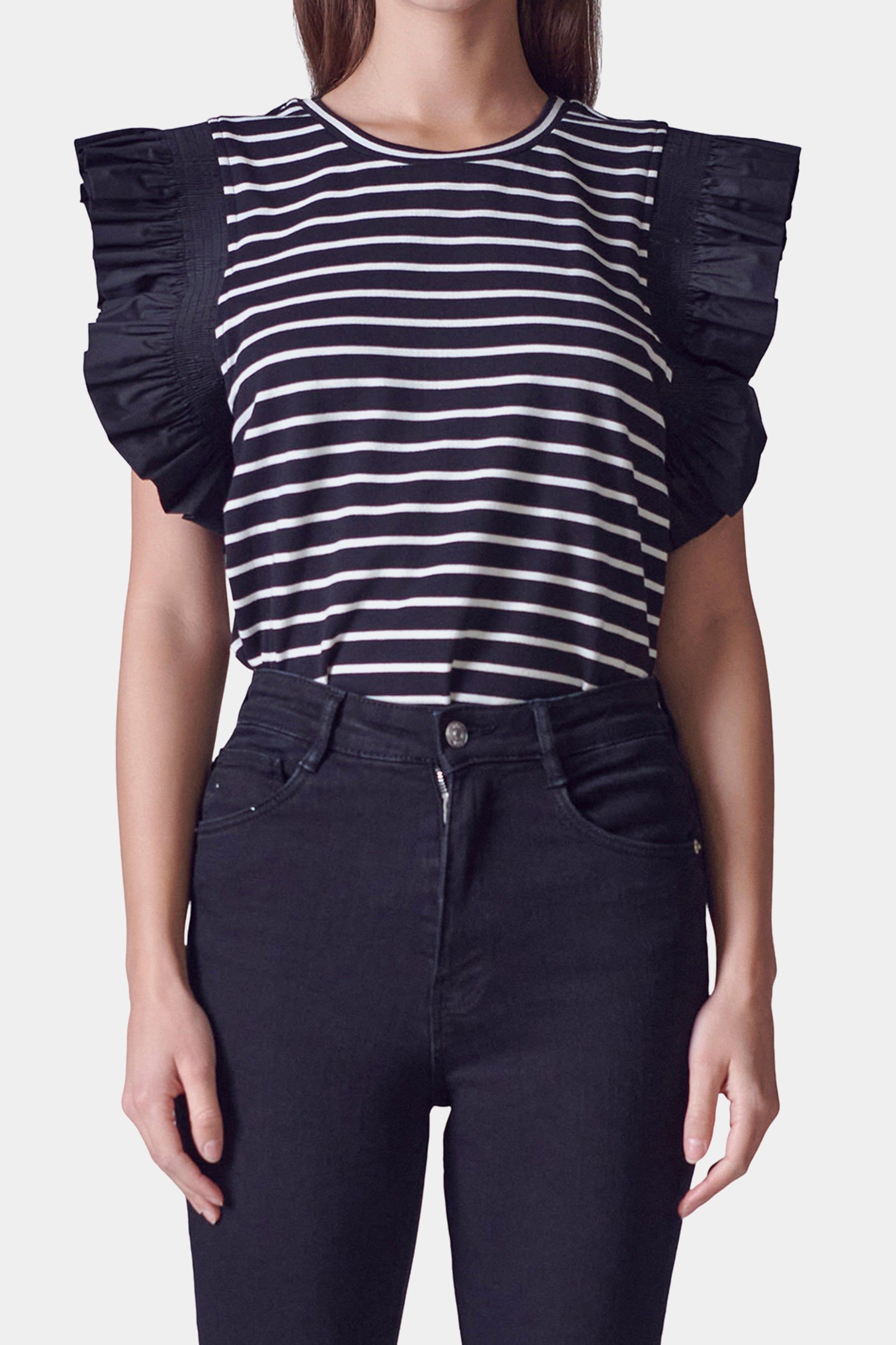 Striped Shirred Sleeve Knit Top sold by Lord & Taylor product image thumbnail 5
