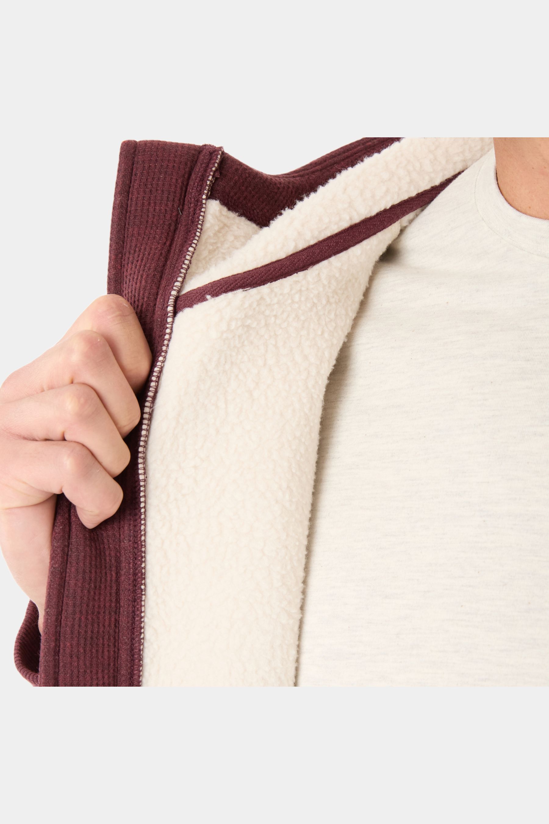 Sherpa-Lined Heathered Thermal Hooded Full-Zip Shirt-Jacket sold by Lord & Taylor product image thumbnail 3