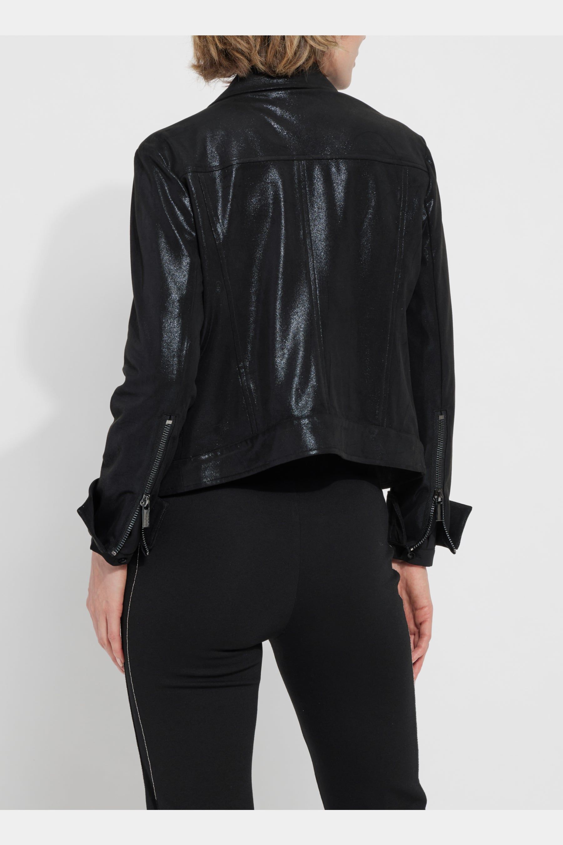 Valencia Patent Foil Vegan Suede Jacket sold by Lord & Taylor product image thumbnail 3