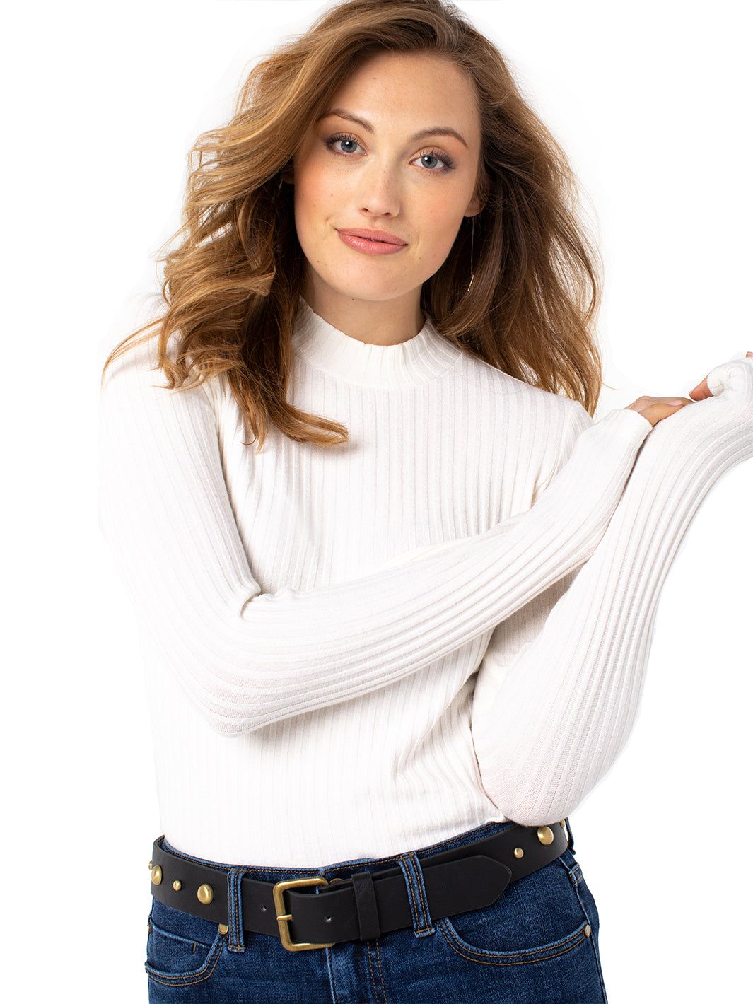 Long Sleeve Mock Neck Rib Knit Top sold by Lord & Taylor product image thumbnail 22