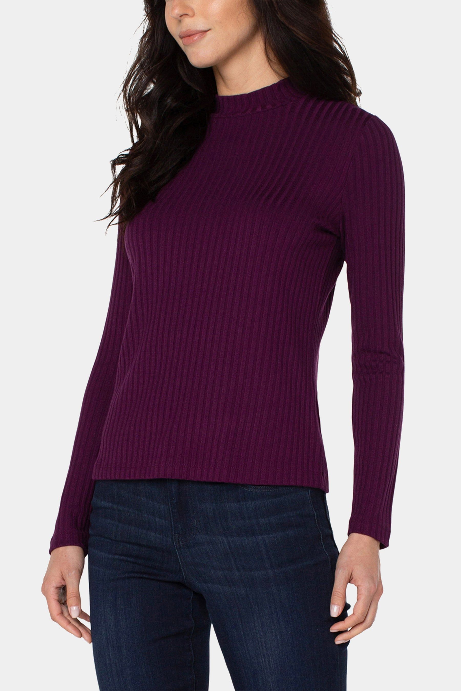 Long Sleeve Mock Neck Rib Knit Top sold by Lord & Taylor product image thumbnail 15