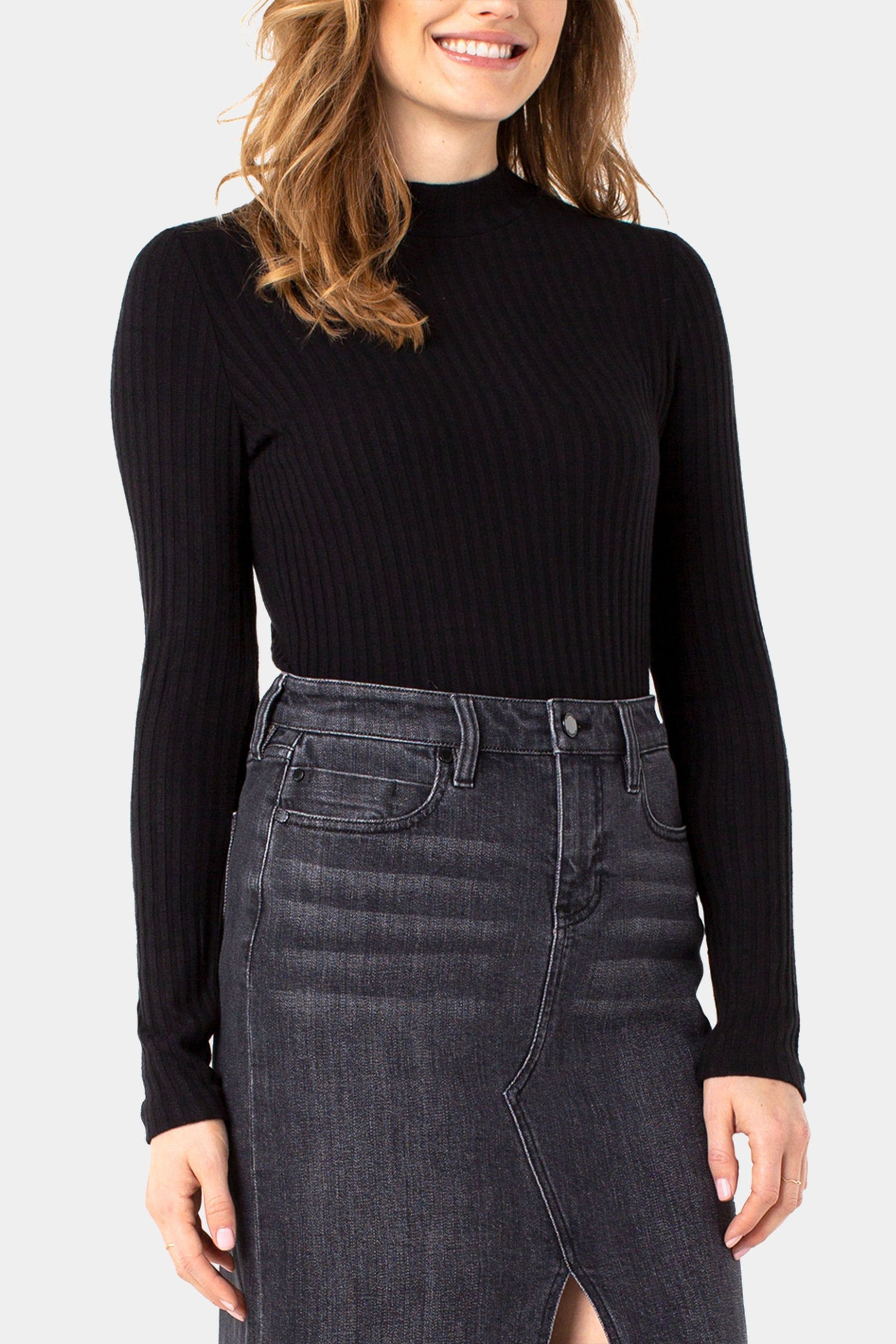 Long Sleeve Mock Neck Rib Knit Top sold by Lord & Taylor product image thumbnail 4