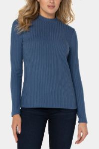 Long Sleeve Mock Neck Rib Knit Top sold by Lord & Taylor