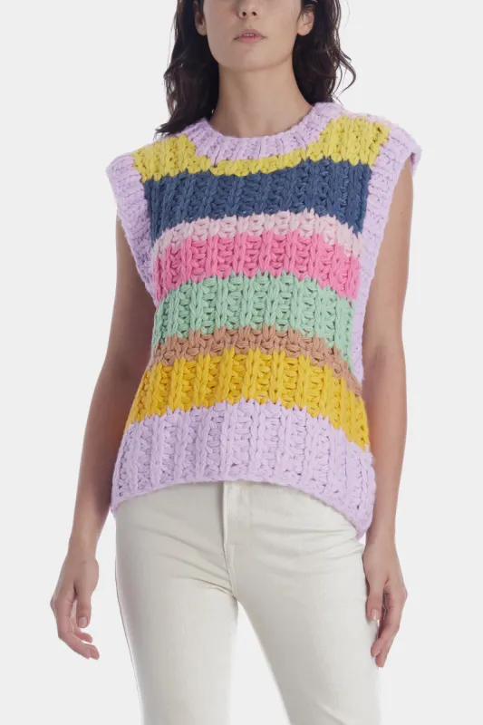 Hand Knitted Stripe Vest sold by Lord & Taylor
