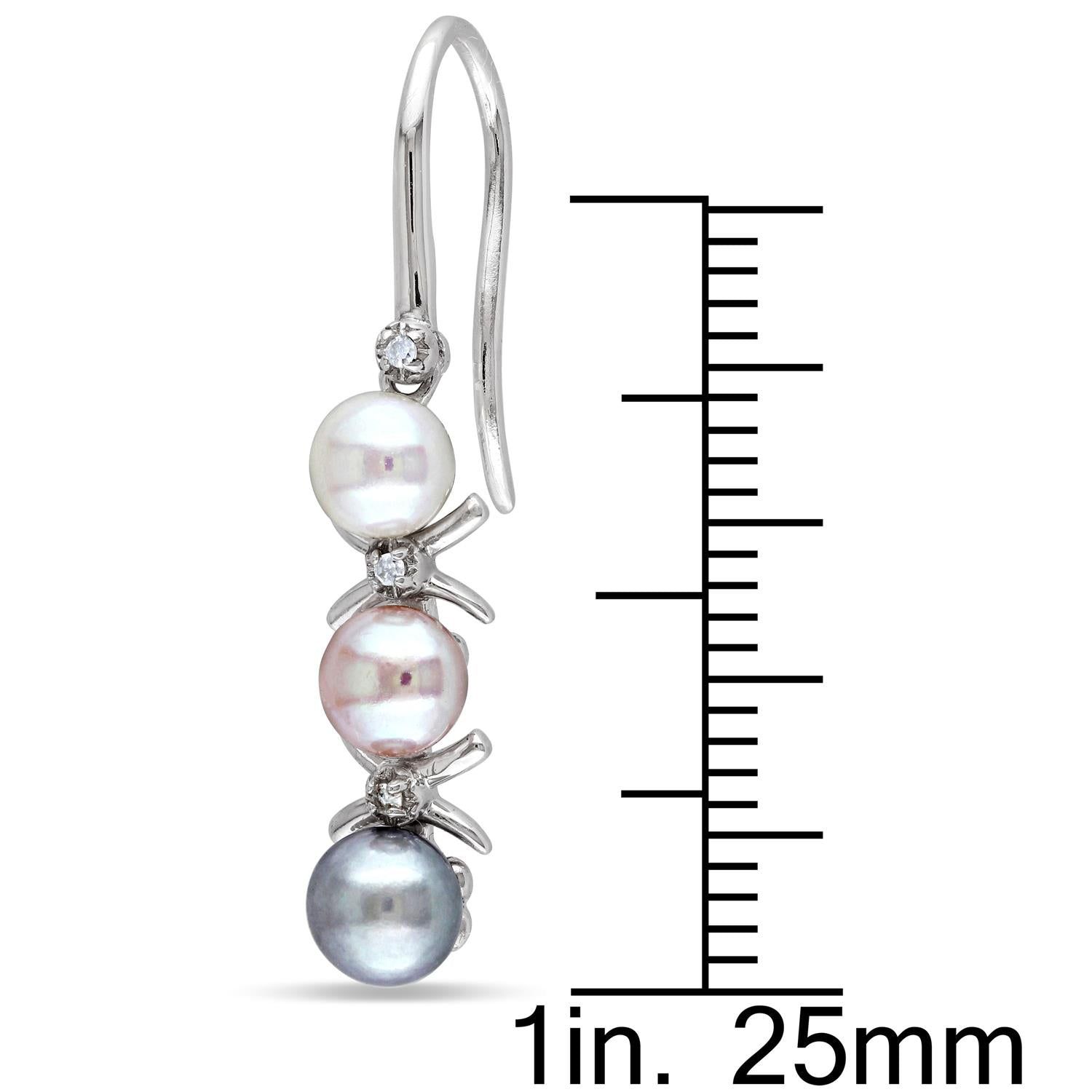 Cultured Freshwater Pearl and Diamond Earrings sold by Lord & Taylor product image thumbnail 2