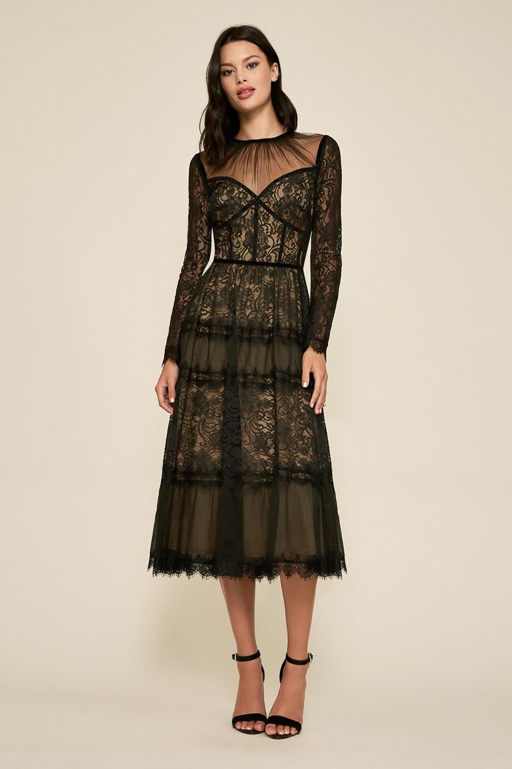 Lace Illusion Midi Dress sold by Lord & Taylor product image thumbnail 6