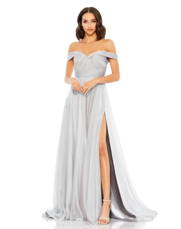 Off The Shoulder Ruched A Line Gown sold by Lord & Taylor