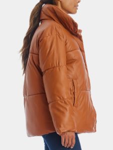 Faux Leather Drop Shoulder Puffer sold by Lord & Taylor