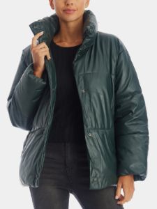 Faux Leather Drop Shoulder Puffer sold by Lord & Taylor