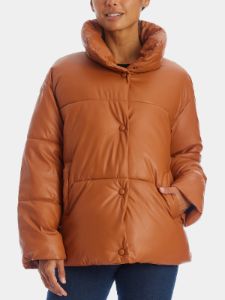 Faux Leather Drop Shoulder Puffer sold by Lord & Taylor