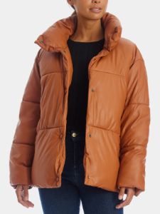 Faux Leather Drop Shoulder Puffer sold by Lord & Taylor