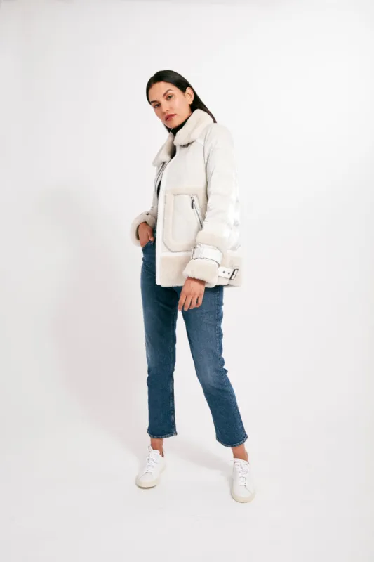 Jenna Mixed-Media Puffer sold by Lord & Taylor