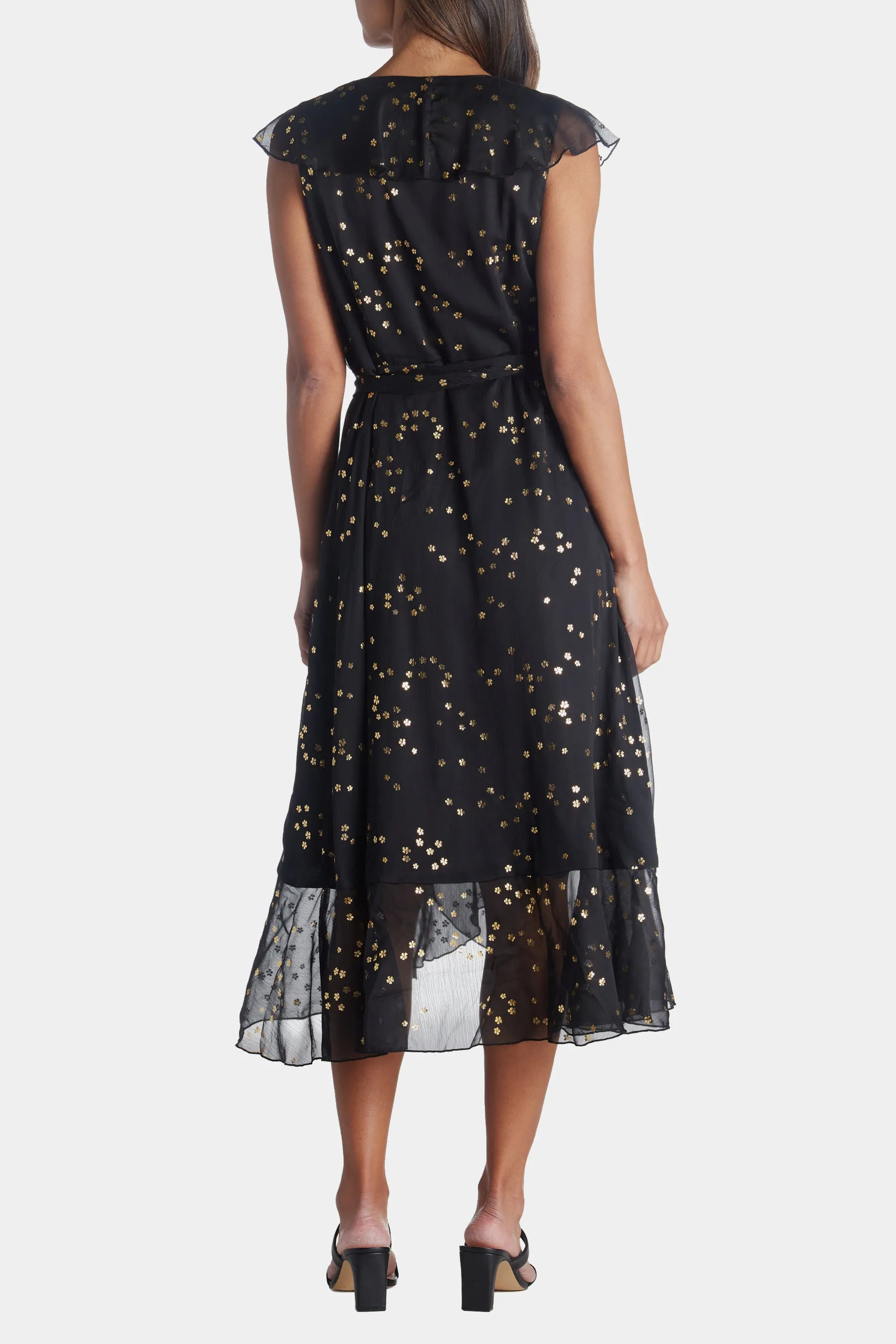 Gold Foil Tiered Dress sold by Lord & Taylor product image thumbnail 4