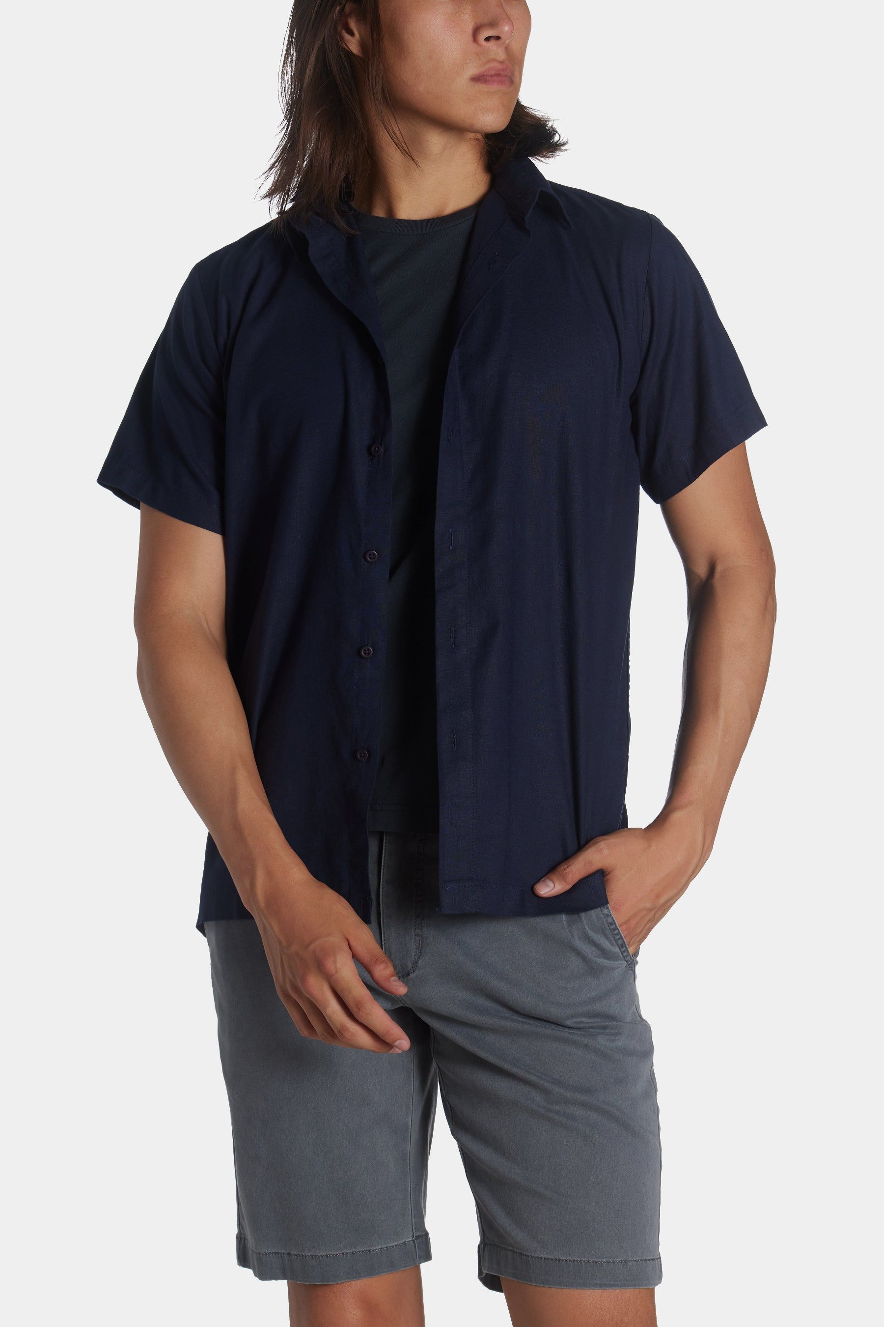 Stretch Linen Short Sleeve Shirt sold by Lord & Taylor product image thumbnail 3