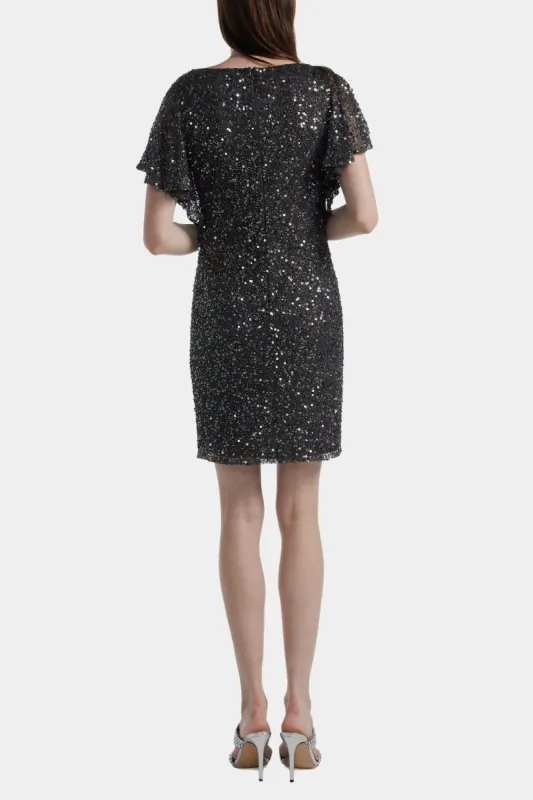 Beaded Cowl Neck Mini Dress sold by Lord & Taylor