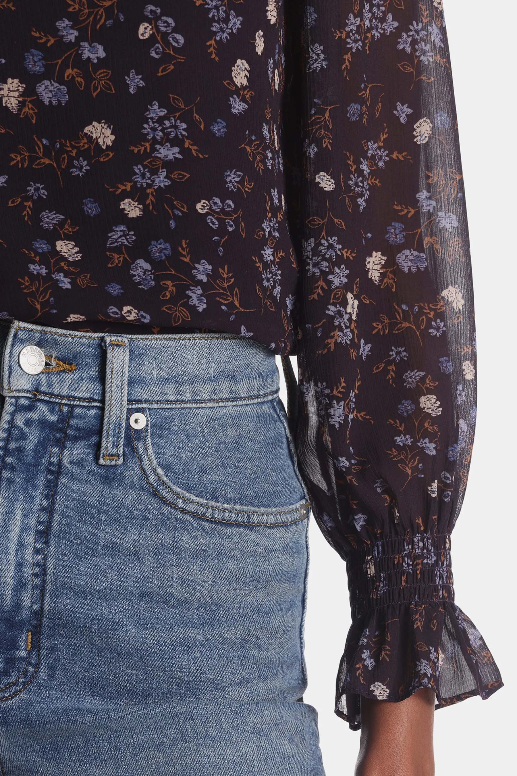 Smocked Wrist Mockneck Top With Cami sold by Lord & Taylor product image thumbnail 3