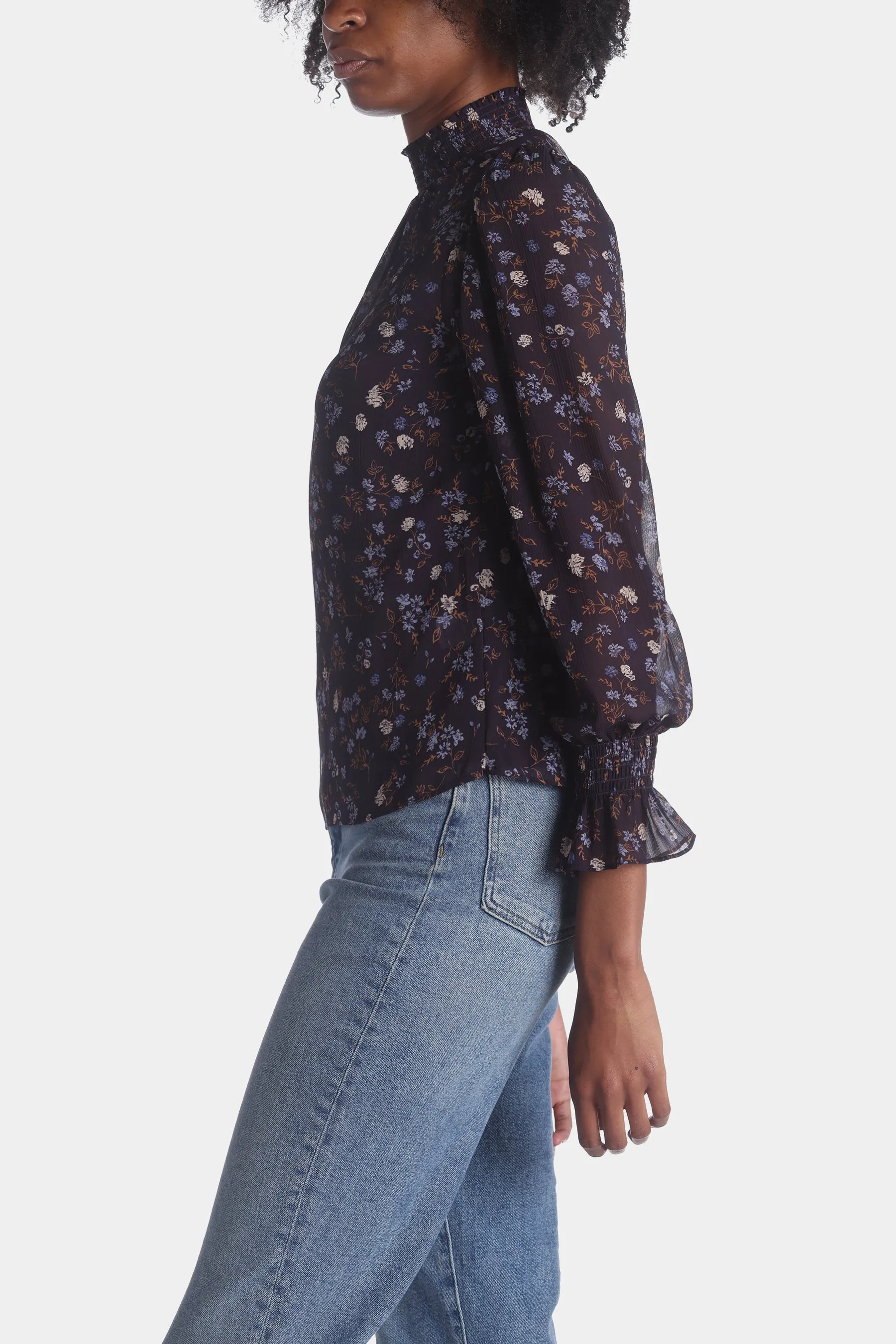 Smocked Wrist Mockneck Top With Cami sold by Lord & Taylor product image thumbnail 4