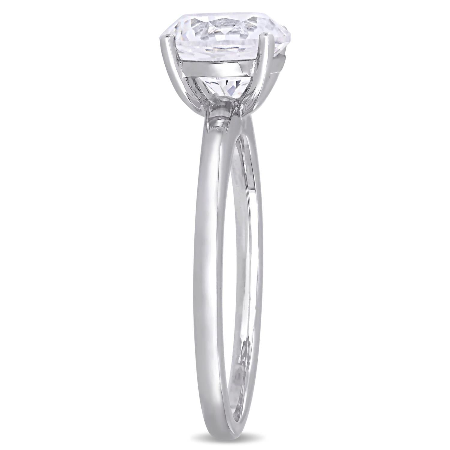 10k White Gold Created White Sapphire Ring sold by Lord & Taylor product image thumbnail 2