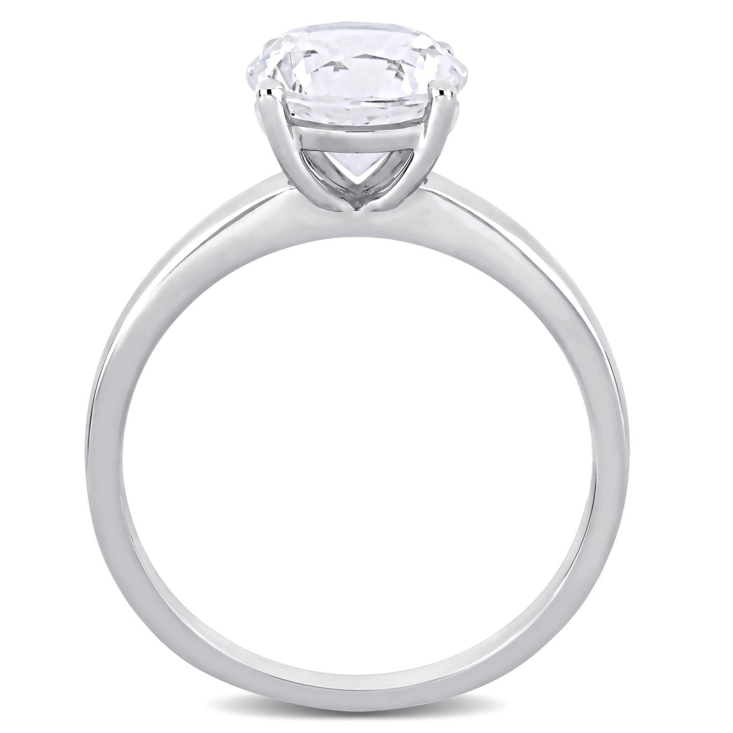10k White Gold Created White Sapphire Ring sold by Lord & Taylor product image thumbnail 3