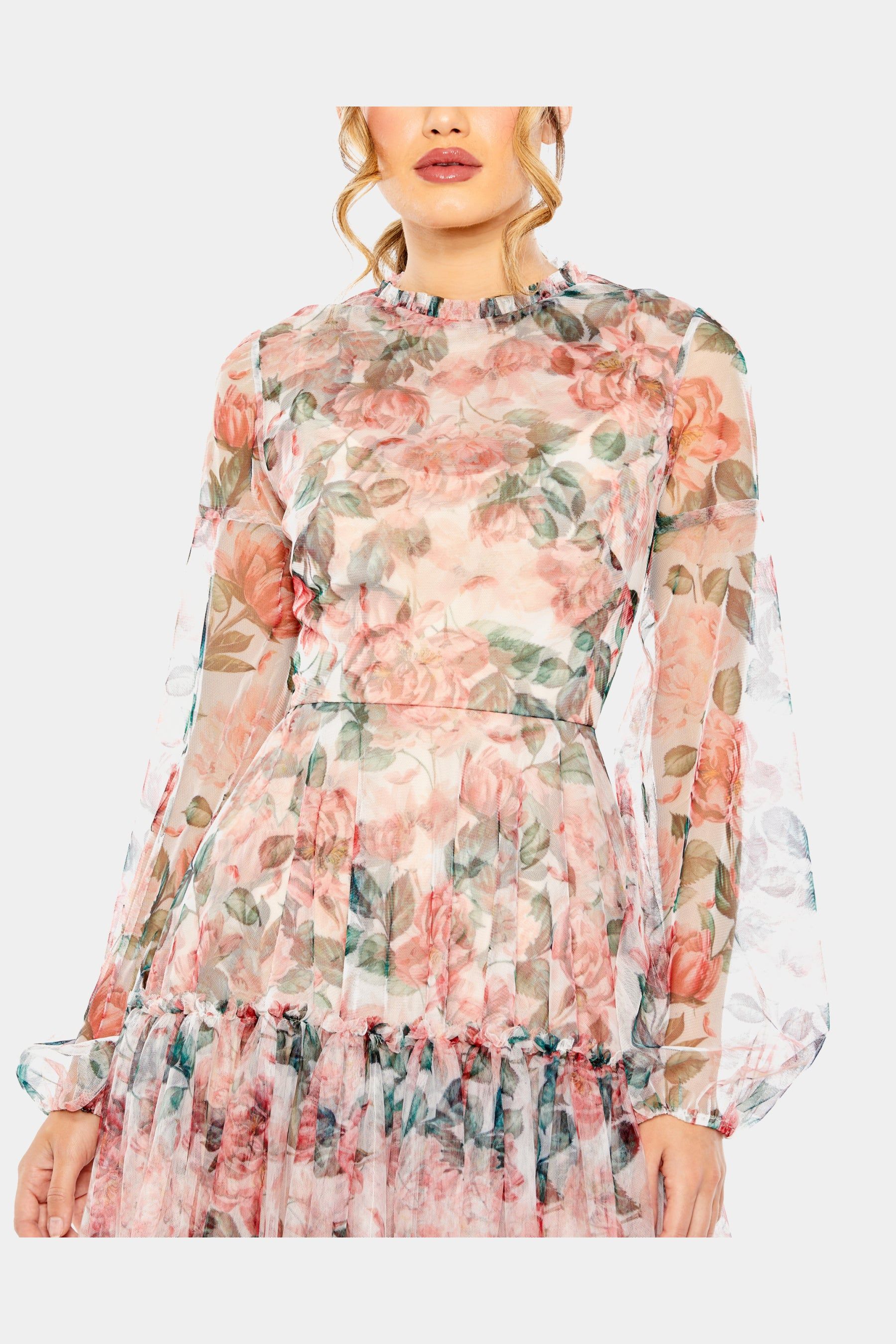 High Neck Long Balloon Sleeve Dress sold by Lord & Taylor product image thumbnail 2