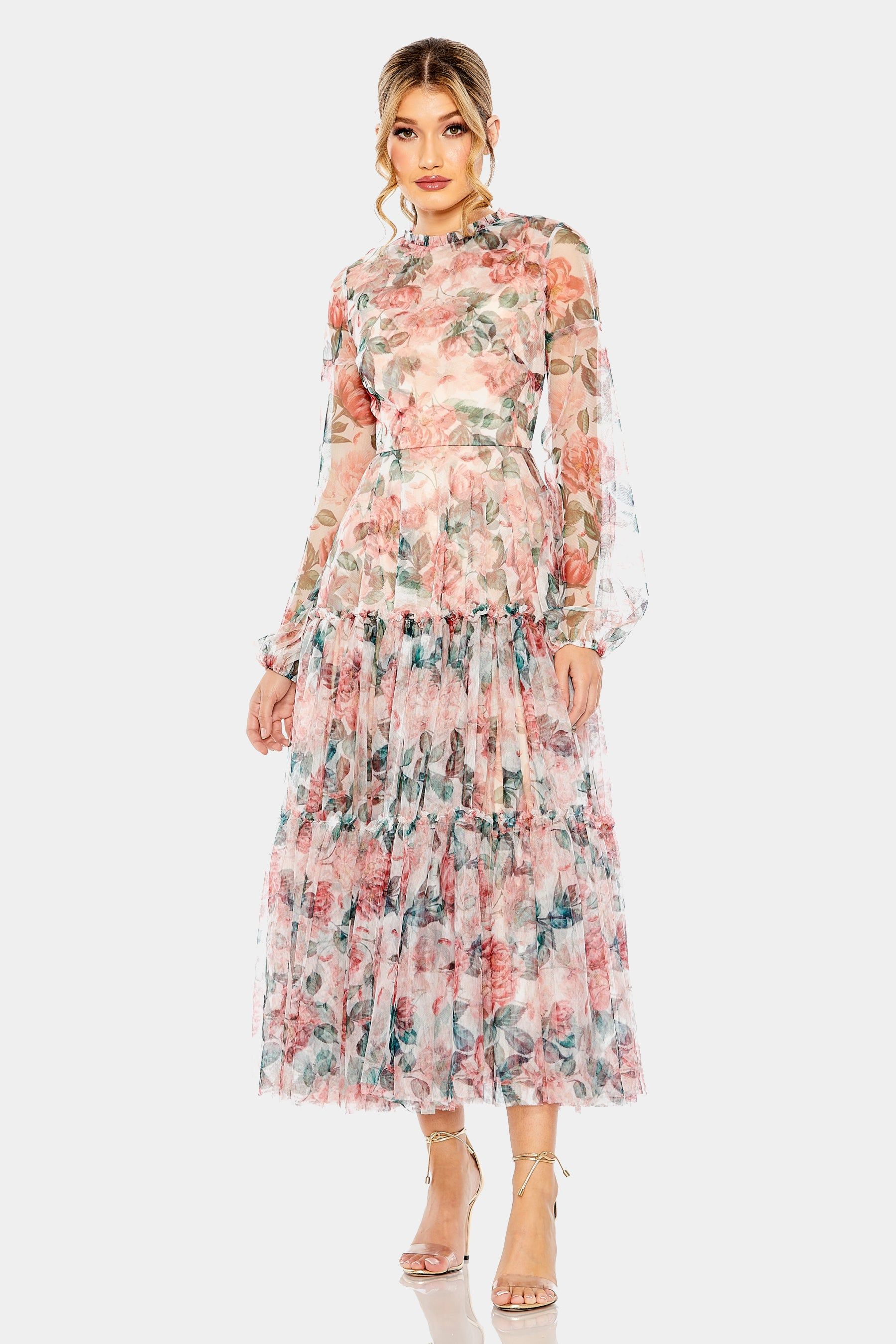 High Neck Long Balloon Sleeve Dress sold by Lord & Taylor