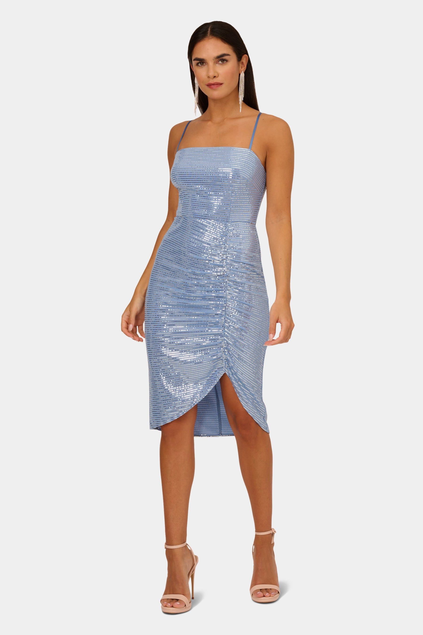 Metallic Knit Rouched Dress sold by Lord & Taylor