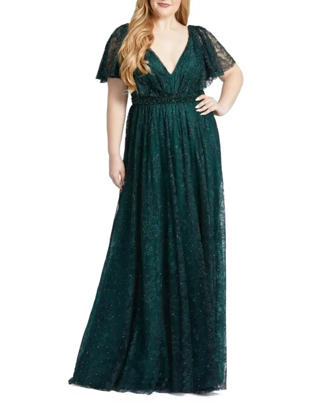 Short Sleeve A-Line Gown sold by Lord & Taylor
