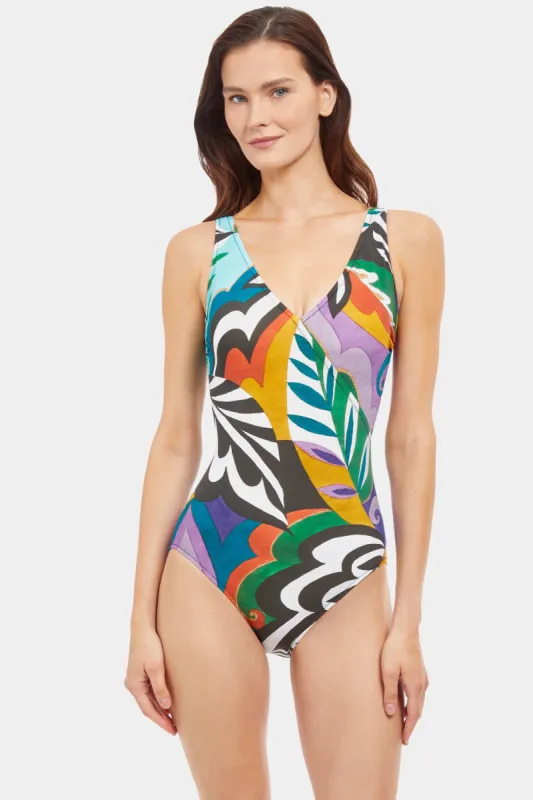 Tribal Art Surplice V-Neck One Piece sold by Lord & Taylor