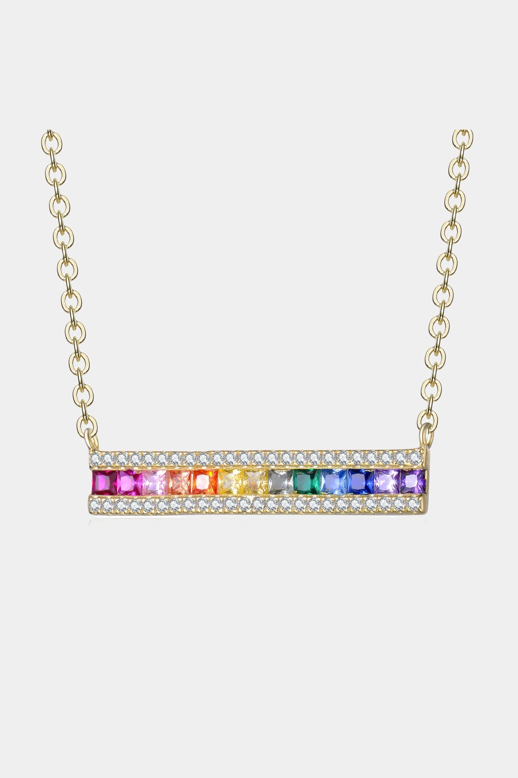 Rainbow CZ Bar Pendant Necklace sold by Lord & Taylor product image thumbnail 4