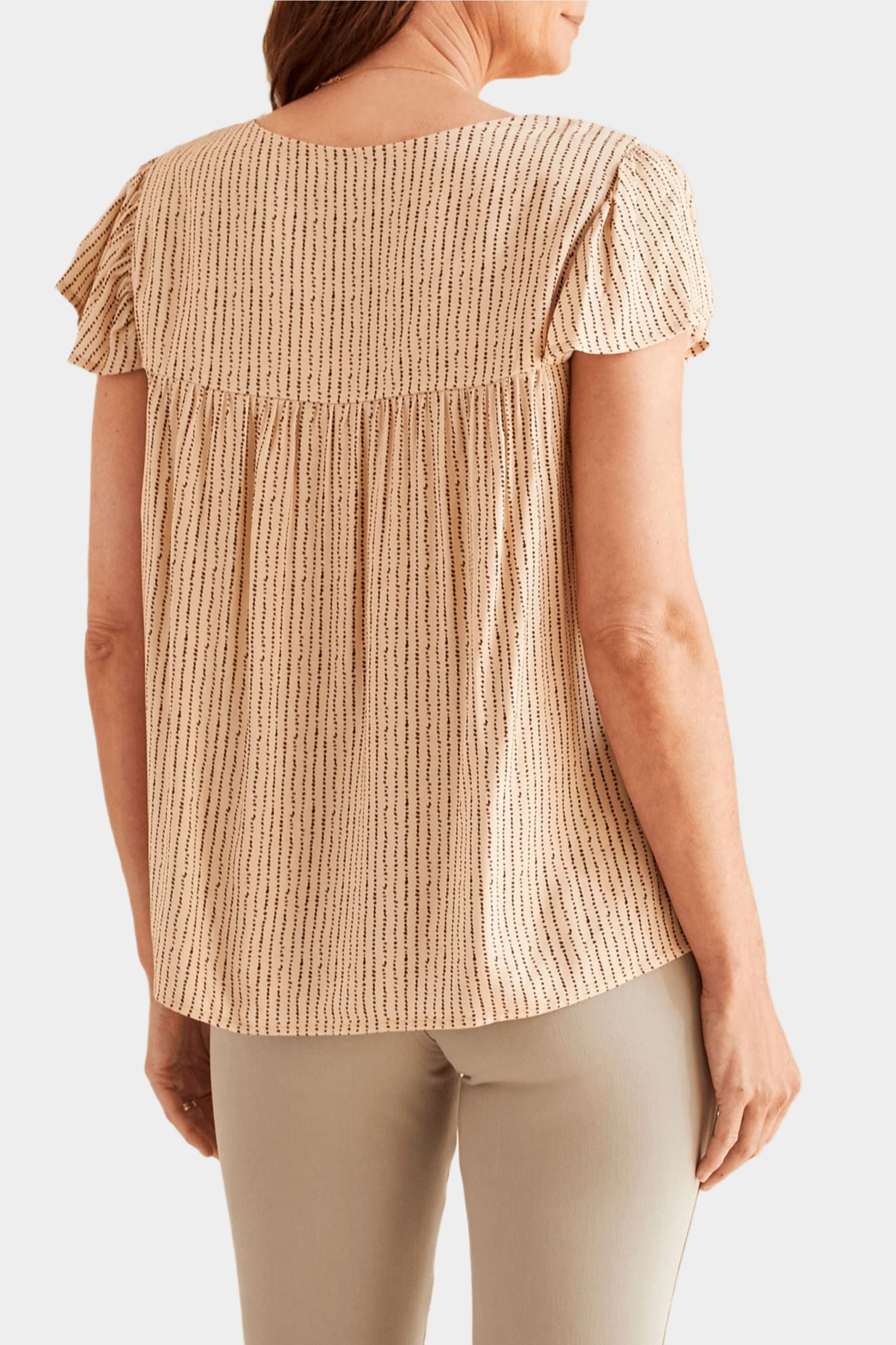 Flutter Sleeve Embroidery Blouse sold by Lord & Taylor product image thumbnail 3