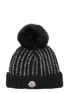 Black Pom Crystal Embellished Beanie sold by Lord & Taylor