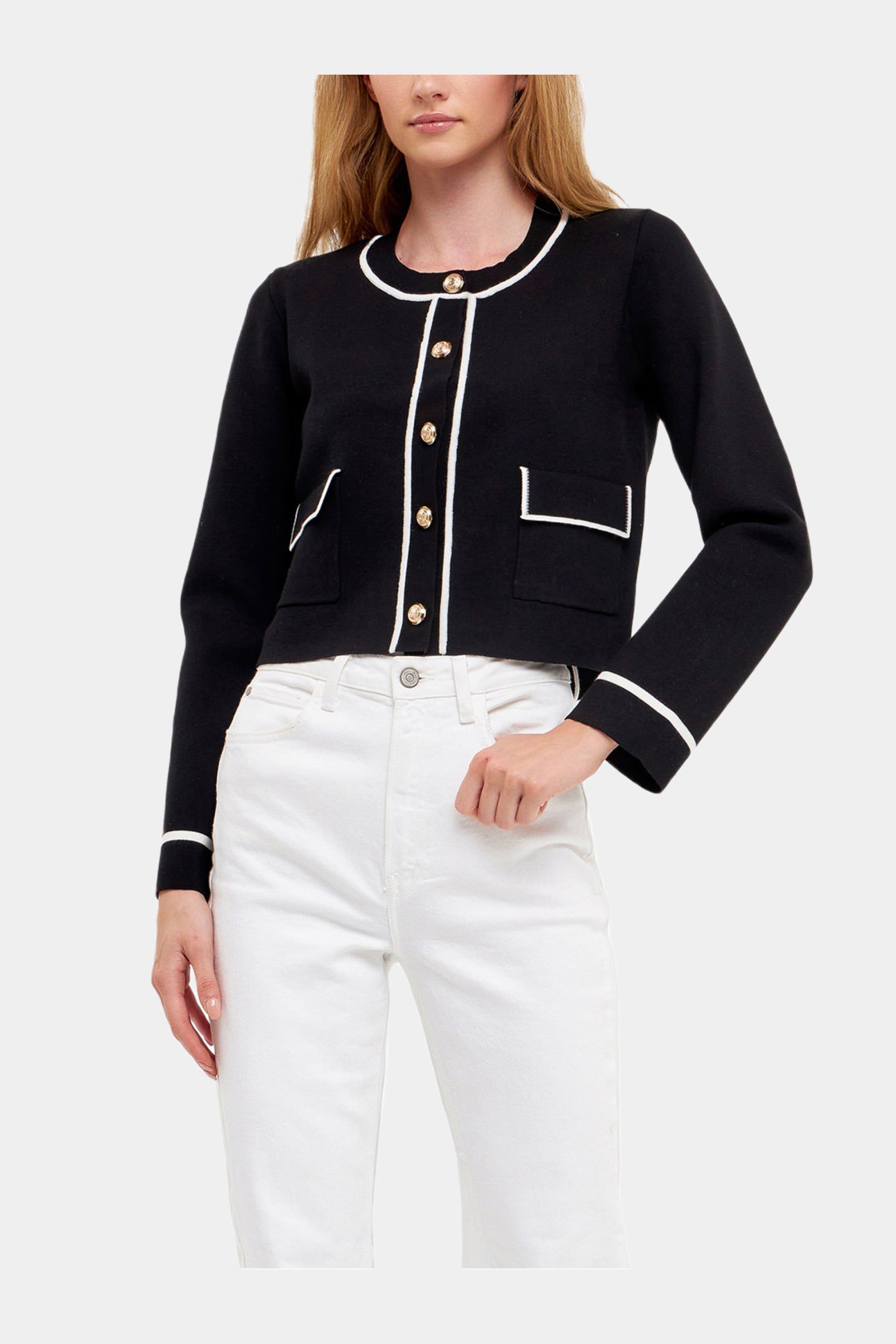 Contrast Stitch Cardigan sold by Lord & Taylor product image thumbnail 5