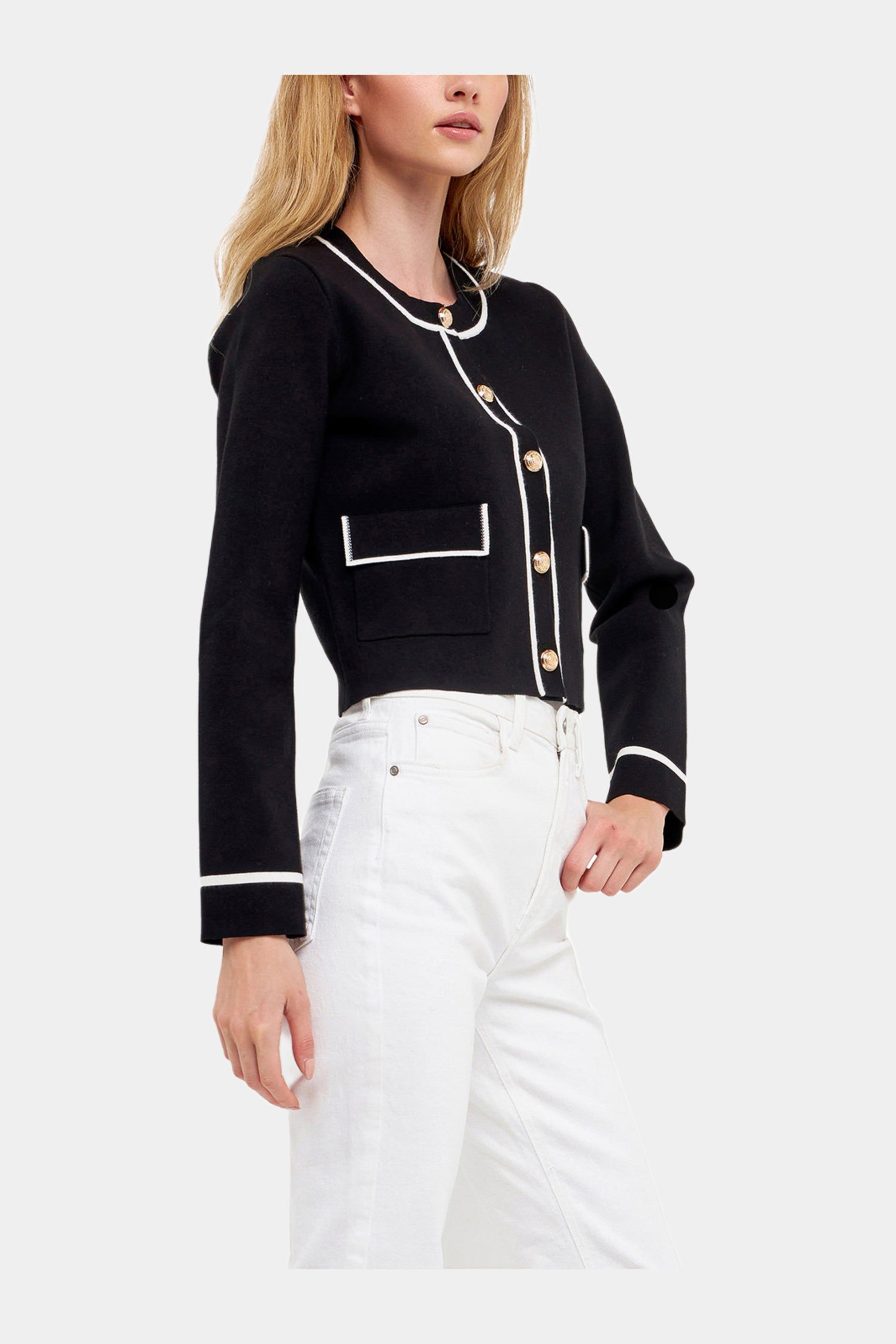Contrast Stitch Cardigan sold by Lord & Taylor product image thumbnail 4