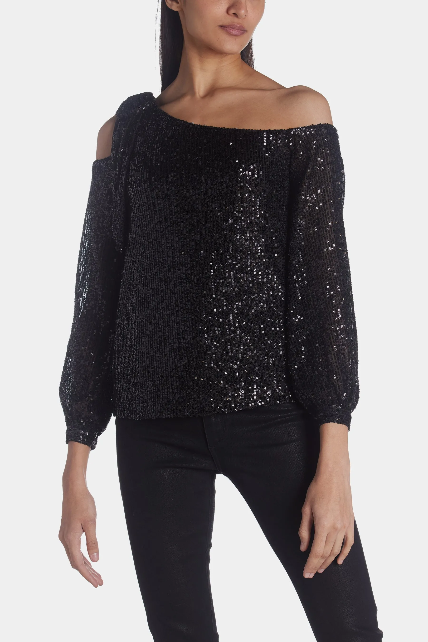 Sequin One Shoulder Top sold by Lord & Taylor product image thumbnail 2