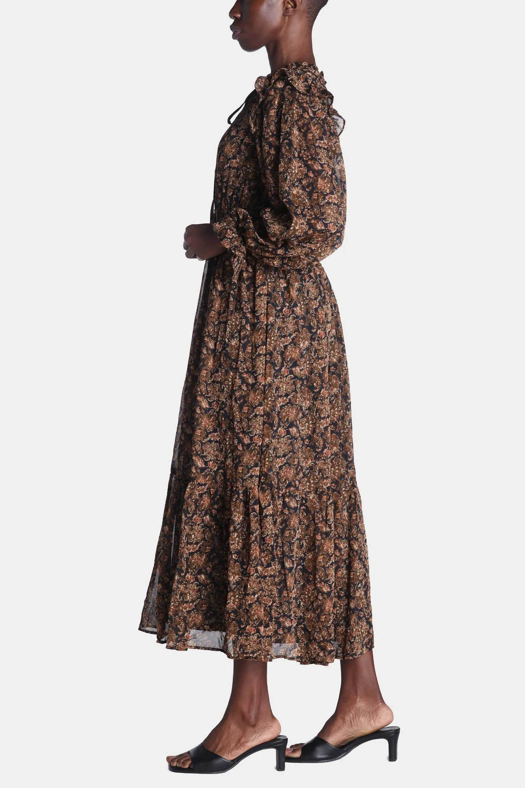 Printed Ruffle Midi Dress sold by Lord & Taylor product image thumbnail 3