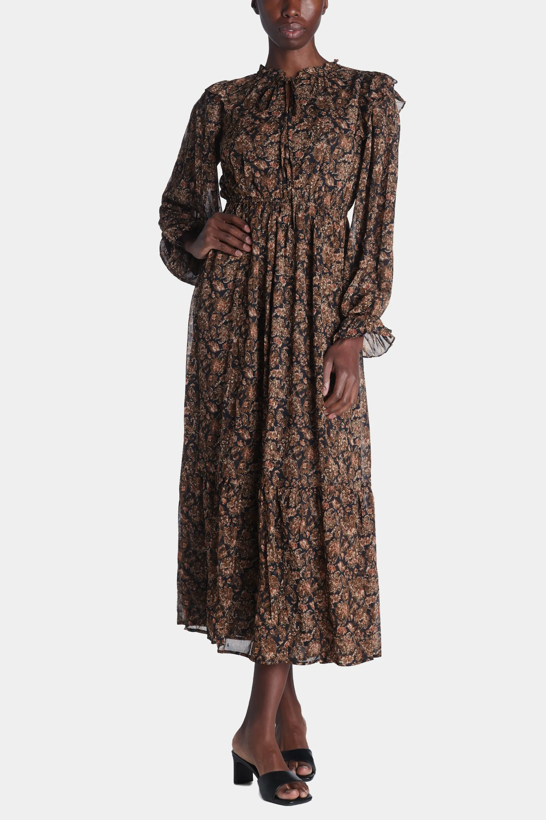 Printed Ruffle Midi Dress sold by Lord & Taylor product image thumbnail 4